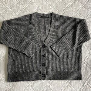 NWOT Jenni Kayne Cashmere Cropped Cocoon Cardigan in Charcoal